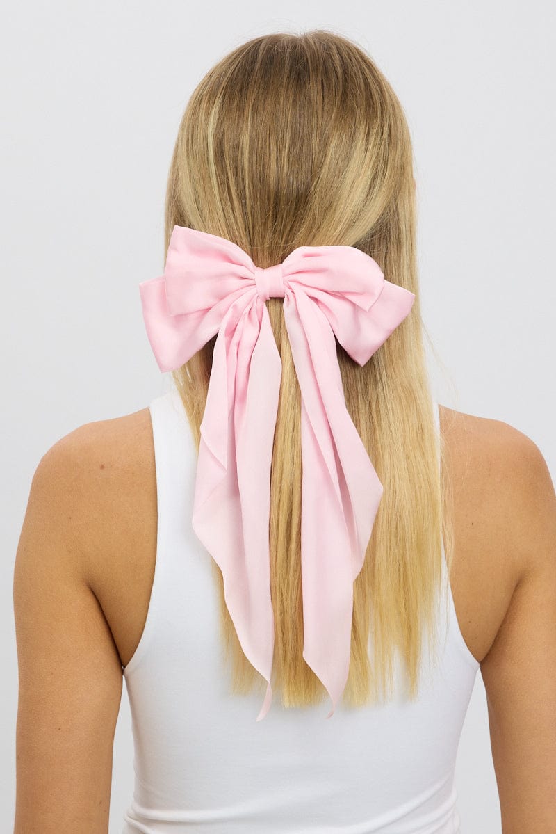 Pink Large Bow Hair Clip for Ally Fashion