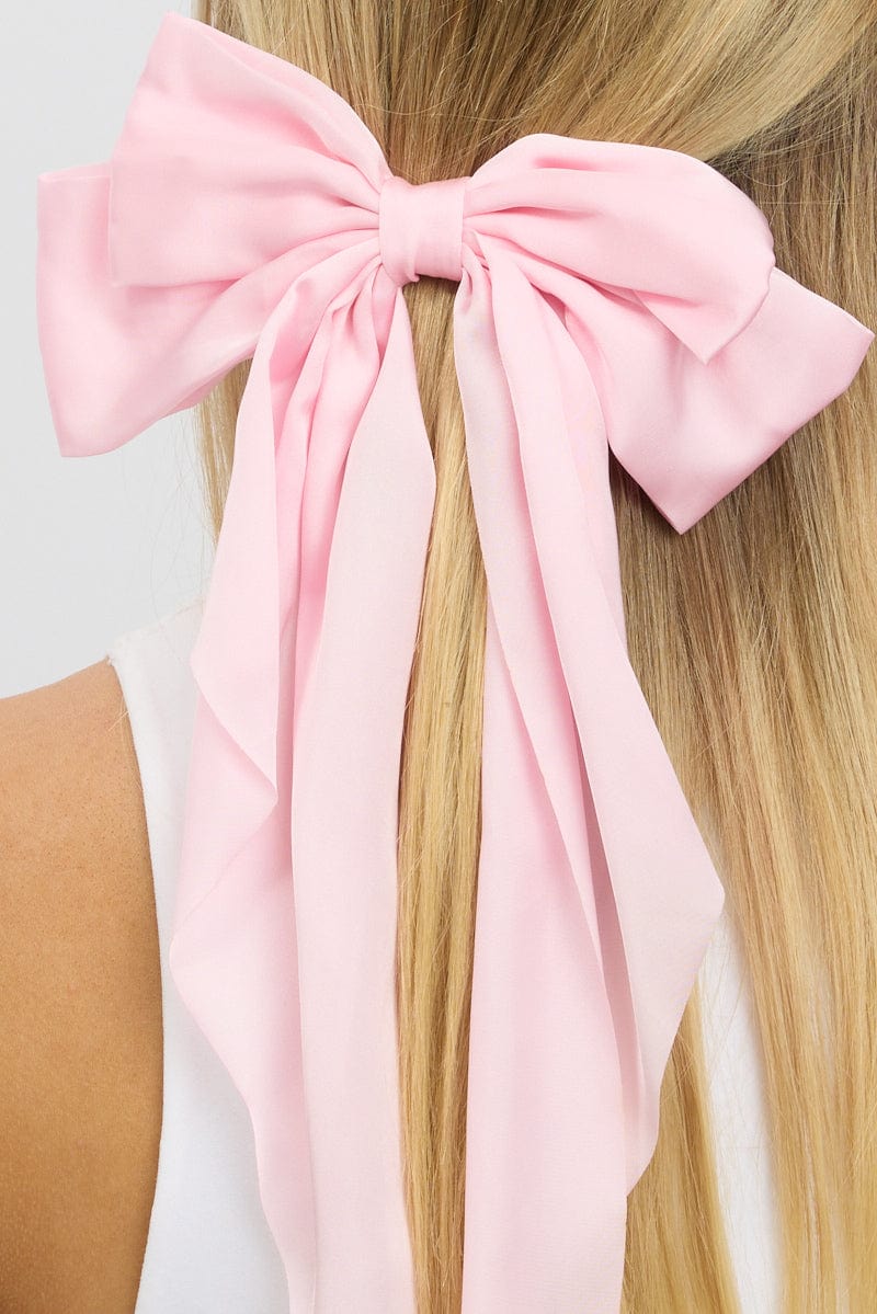 Pink Large Bow Hair Clip for Ally Fashion