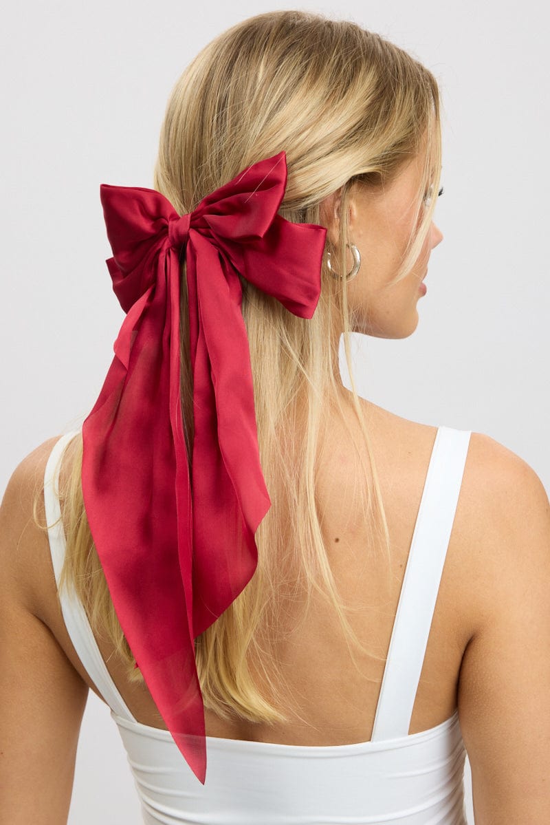 Red Large Bow Hair ClipÂ for Ally Fashion