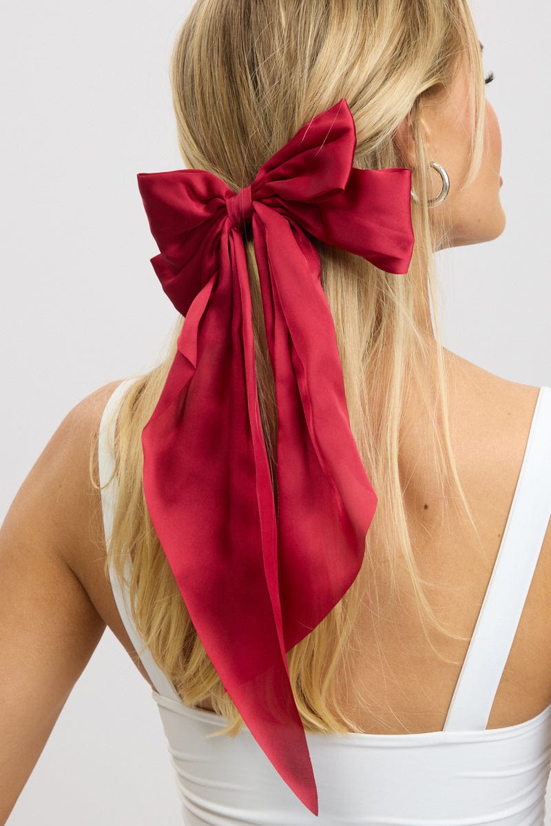 Red Large Bow Hair ClipÂ for Ally Fashion