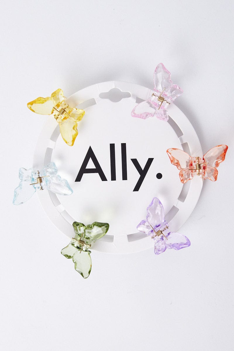 Multi 6 Pack Butterfly Claw Clips for Ally Fashion