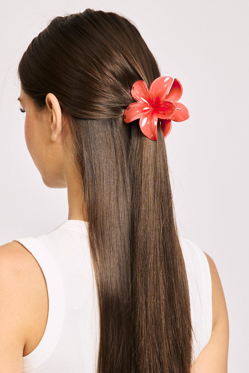 Red Flower Claw Clip for Ally Fashion