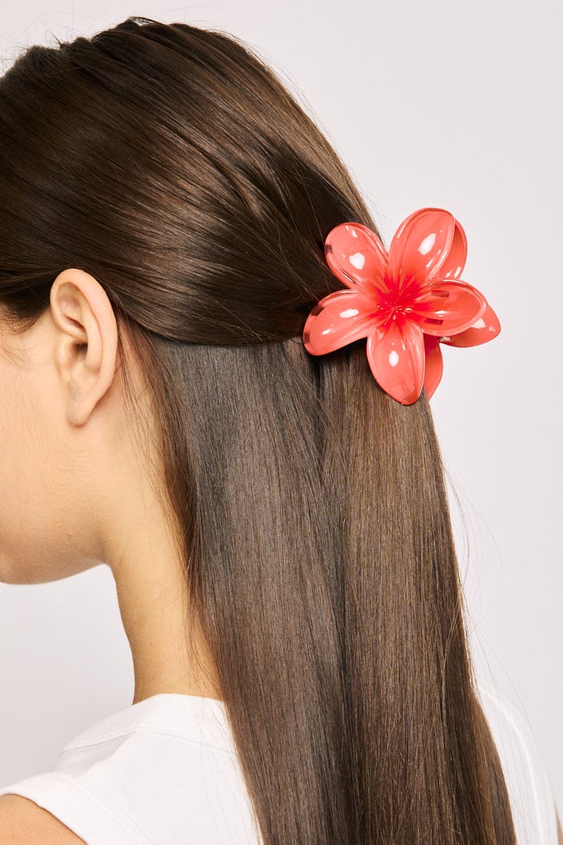 Red Flower Claw Clip for Ally Fashion