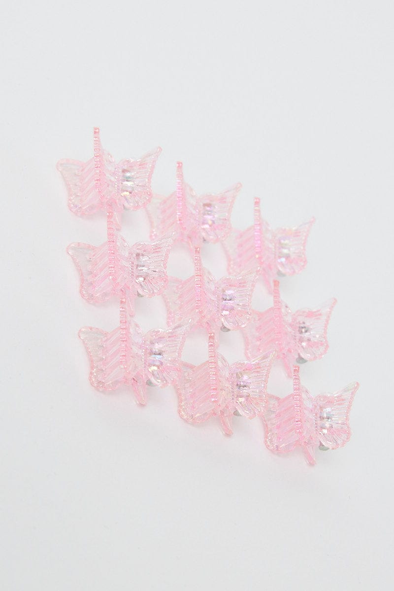 Pink 9 Pack Butterfly Claw Clips for Ally Fashion