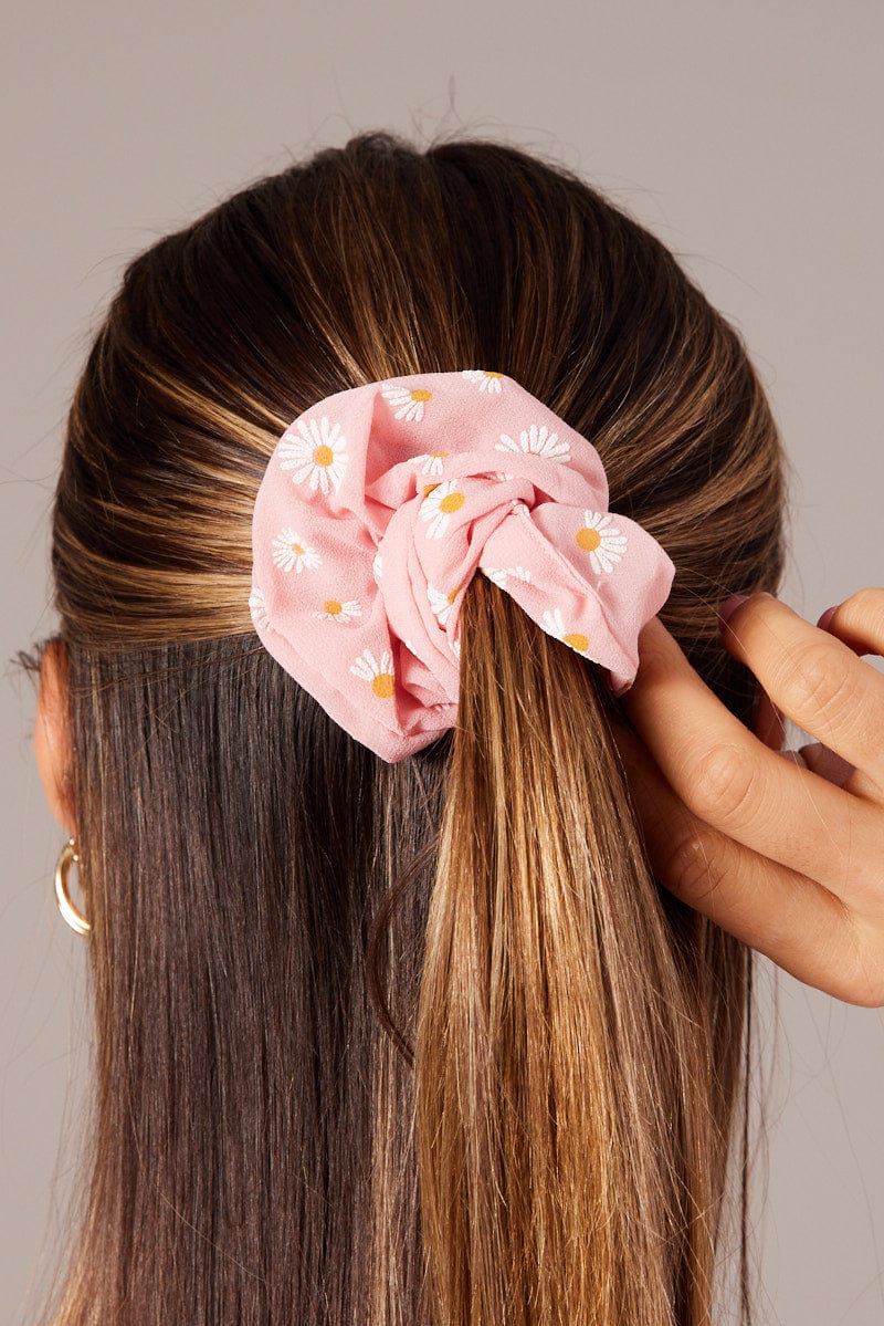 Pink 3 Pack Scrunchies for Ally Fashion