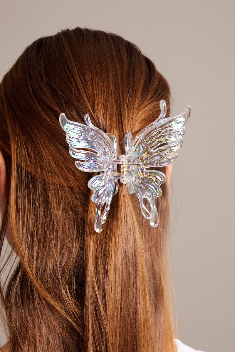 Metallic Iridescent Butterfly Claw Clip for Ally Fashion