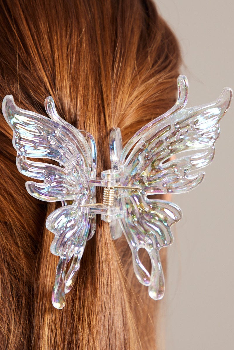 Metallic Iridescent Butterfly Claw Clip for Ally Fashion