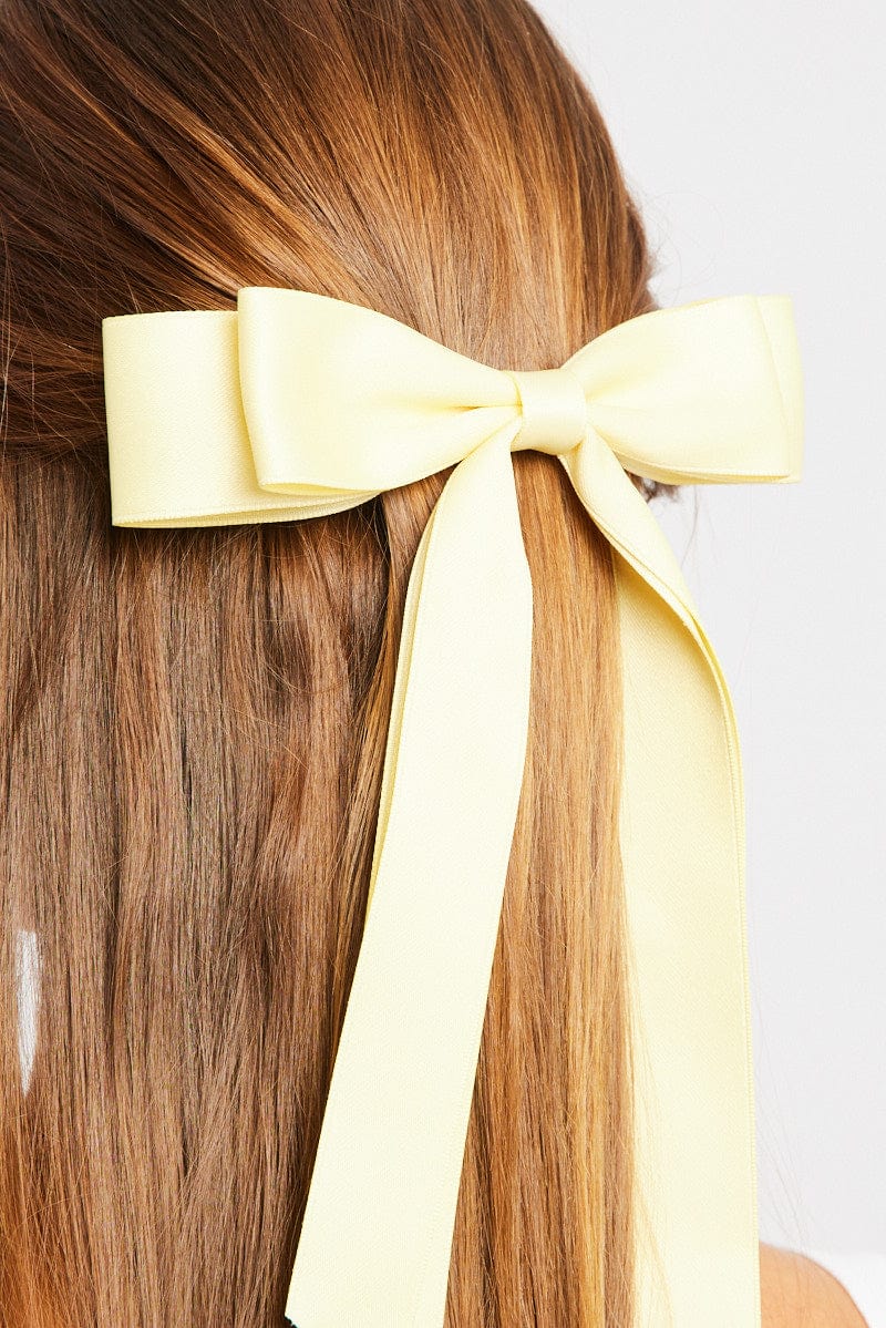 Yellow Bow Hair Clip for Ally Fashion