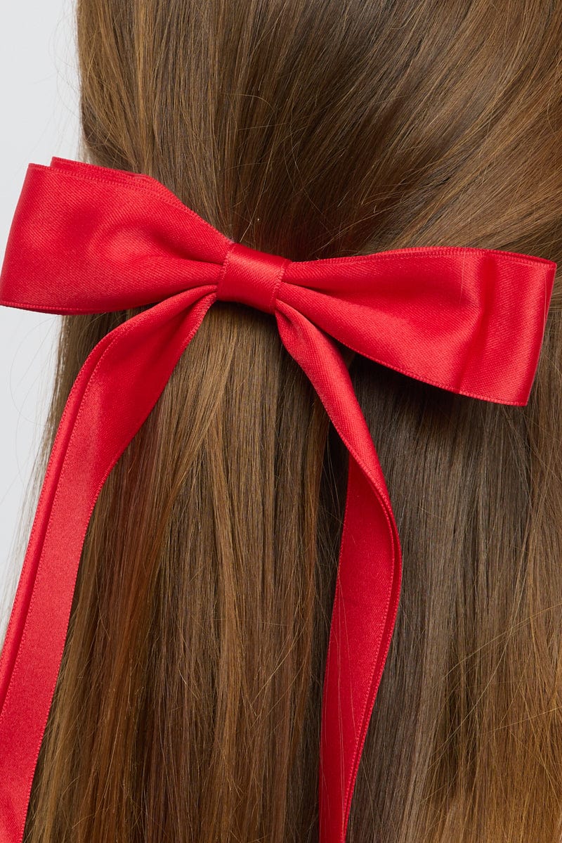 Red Bow Hair Clip for Ally Fashion