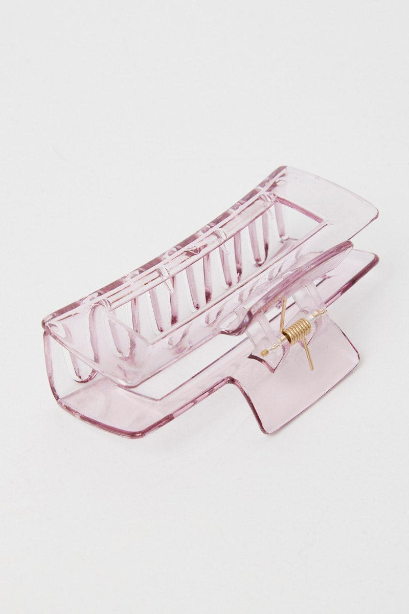 Pink Large Rectangle Claw Clip for Ally Fashion