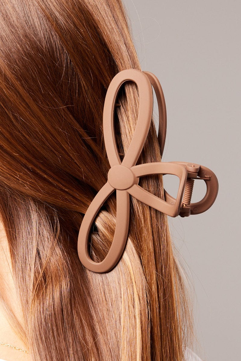 Brown Geometric Shape Claw Clip for Ally Fashion