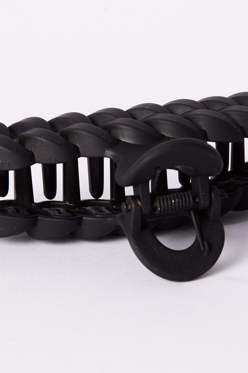 Black Lock Chain Shaped Hair Claw Clip for Ally Fashion
