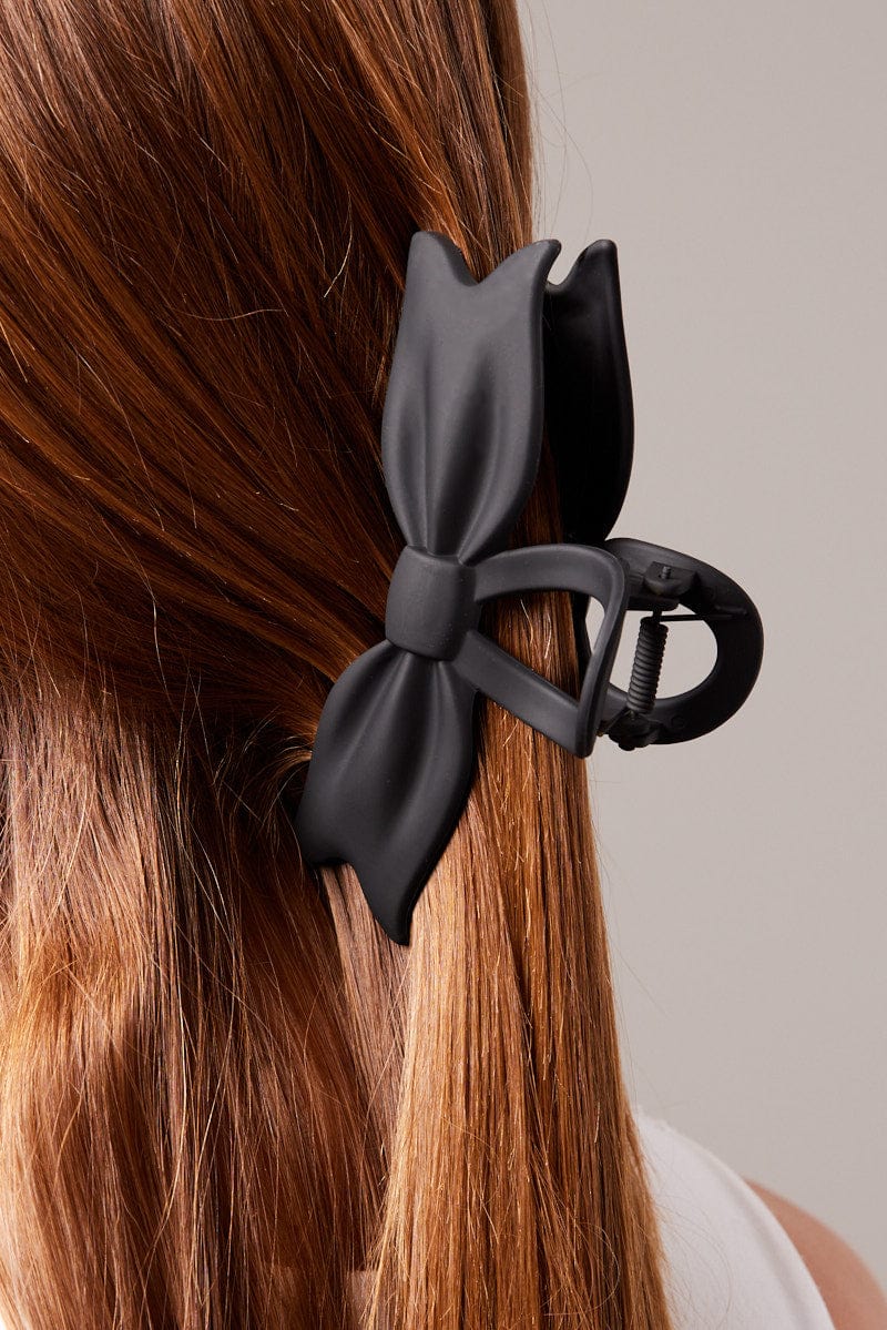 Black Bow Hair Claw Clip for Ally Fashion