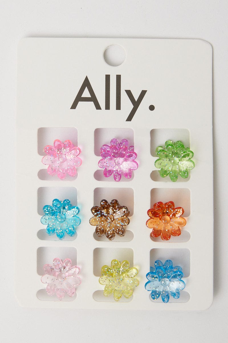 Multi 9 pack Daisy Claw Clips for Ally Fashion