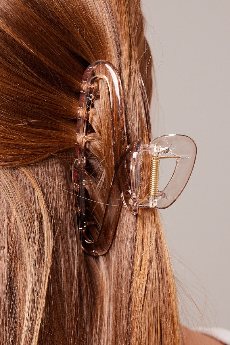 Brown Claw Clip Intersecting for Ally Fashion
