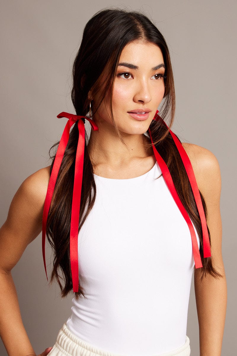 Red 2 Pack Hair Bows for Ally Fashion