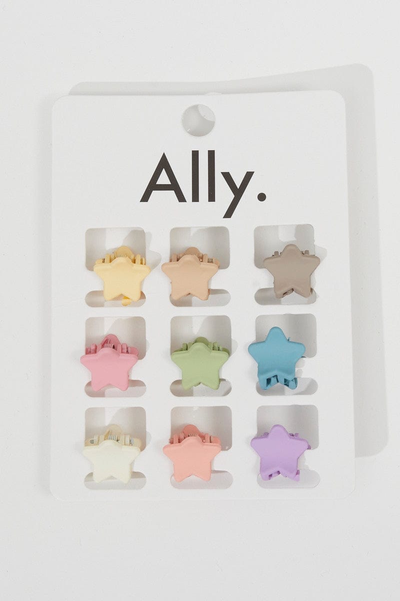 Multi 9 Pack Star Claw Clips for Ally Fashion