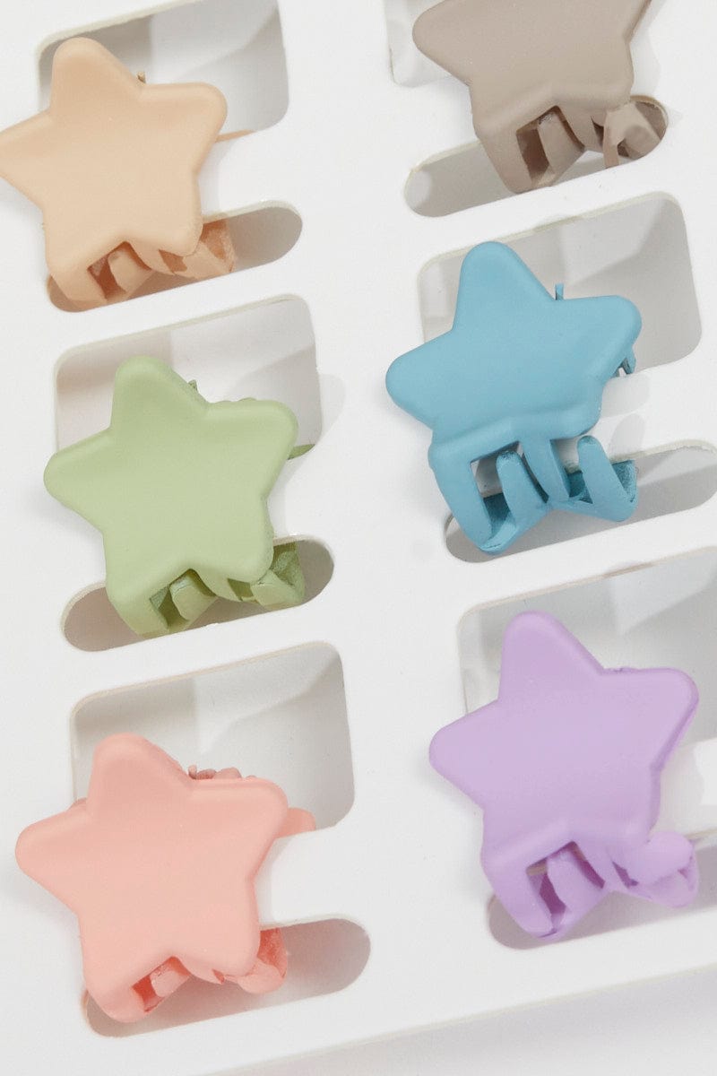 Multi 9 Pack Star Claw Clips for Ally Fashion