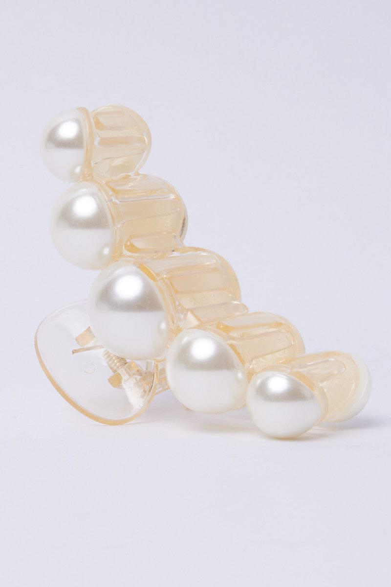 White Pearl Claw Clip for Ally Fashion