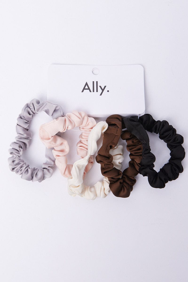 Multi 5 Pack Scrunchies for Ally Fashion