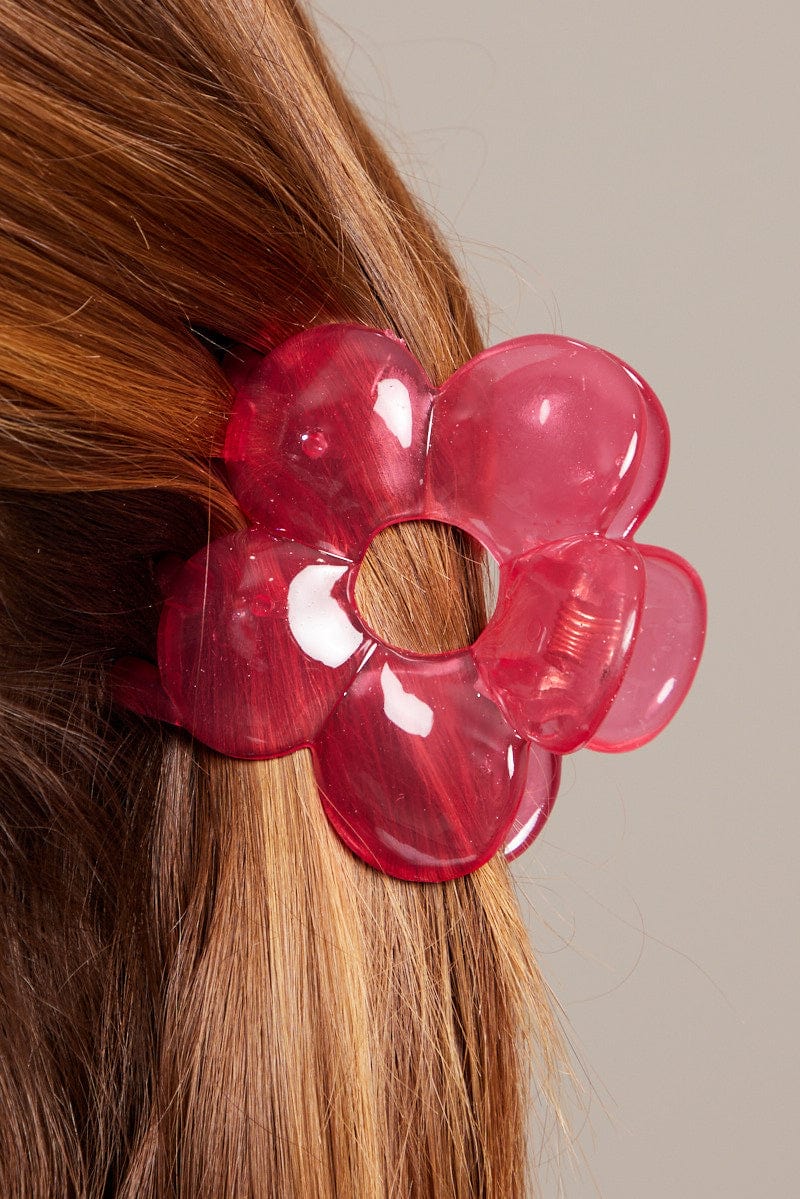 Red Flower Claw Clip for Ally Fashion