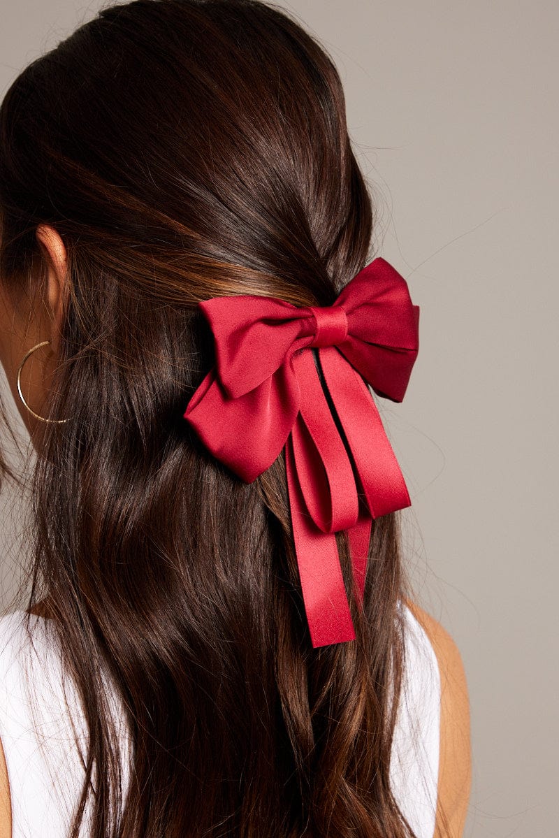 Red Bow Hair Clip for Ally Fashion