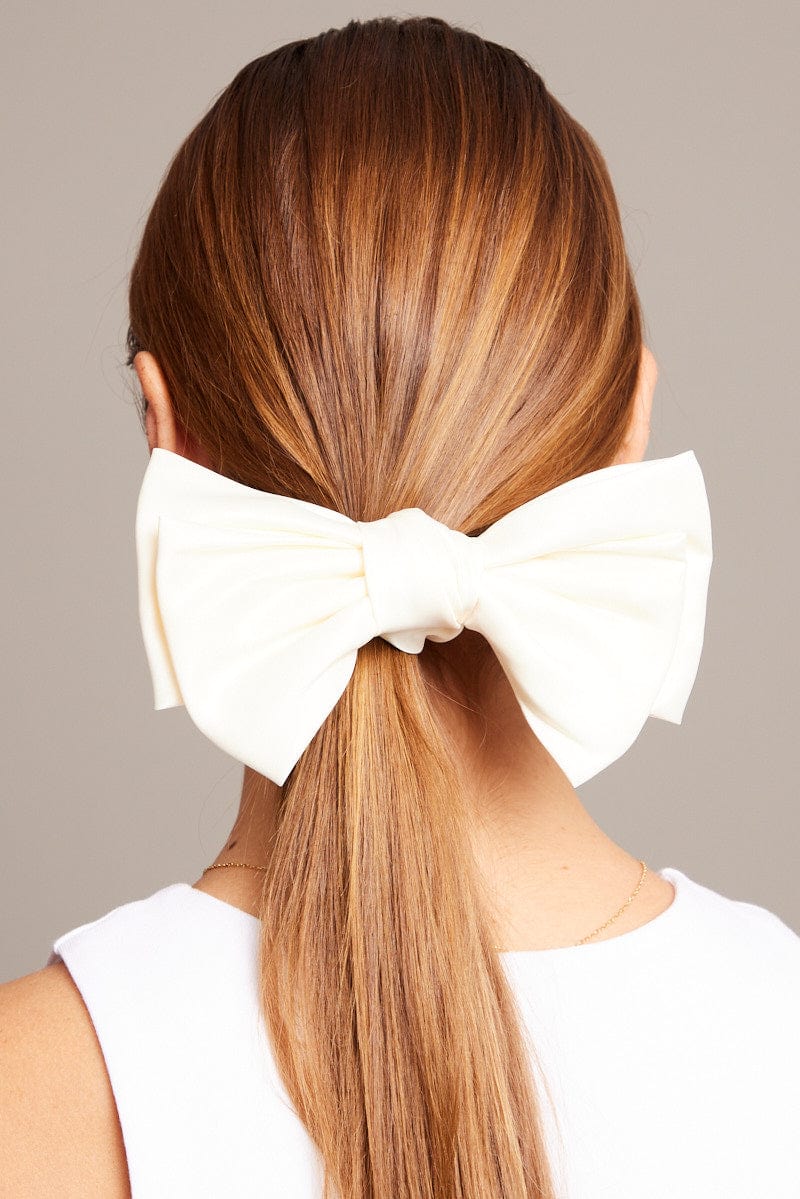 White Bow Scrunchie for Ally Fashion