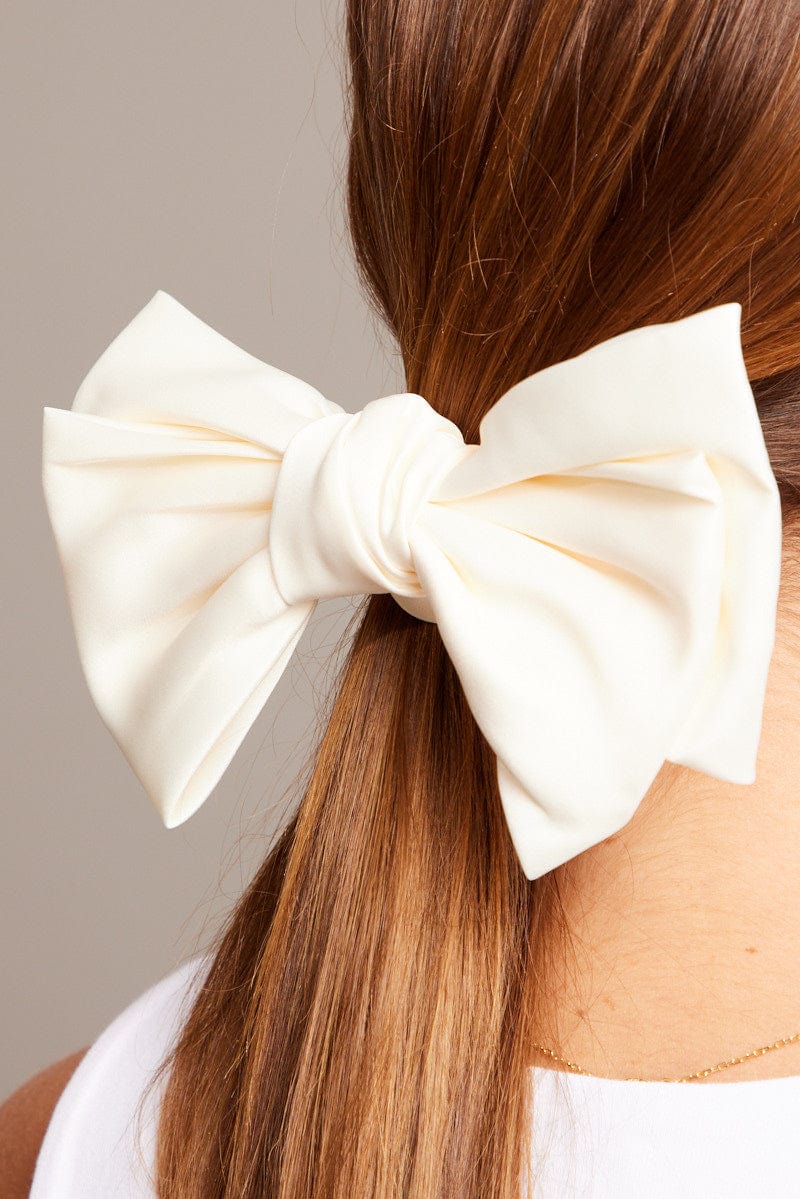 White Bow Scrunchie for Ally Fashion