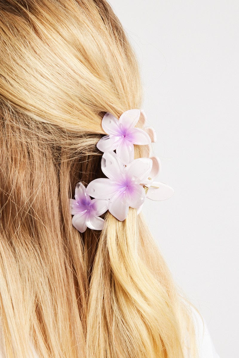 Purple Flower Claw Clip for Ally Fashion