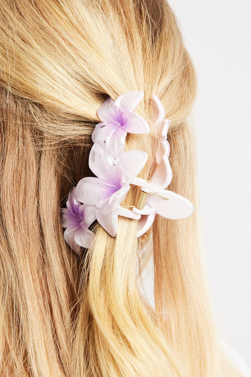 Purple Flower Claw Clip for Ally Fashion