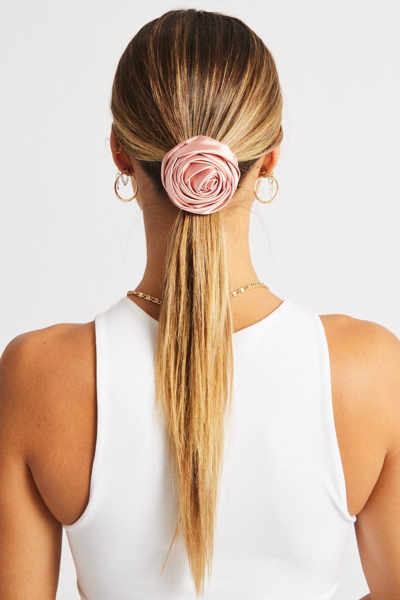 Pink Rosette Scrunchie for Ally Fashion