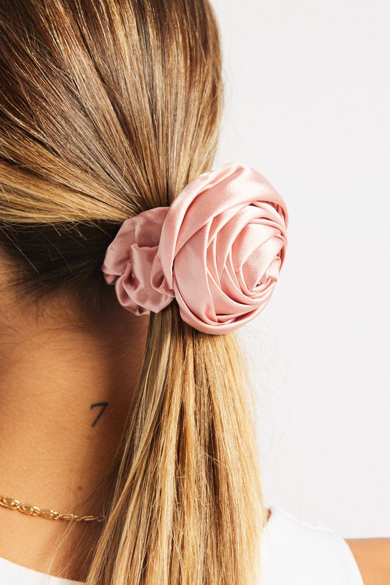 Pink Rosette Scrunchie for Ally Fashion