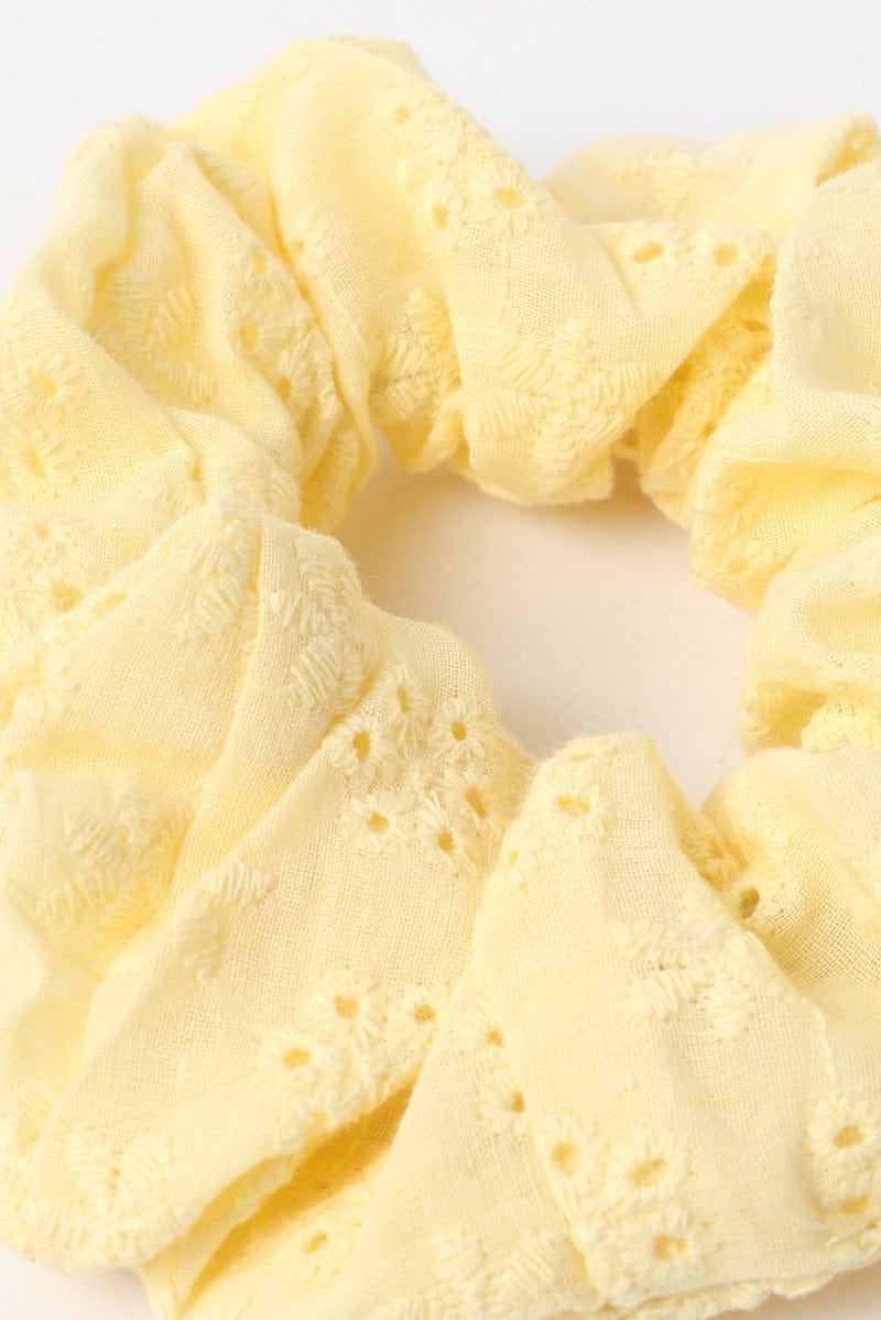 Yellow Eyelet Scrunchies for Ally Fashion