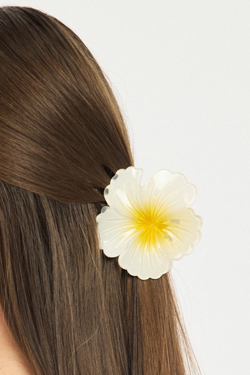 White Flower Claw Clip for Ally Fashion