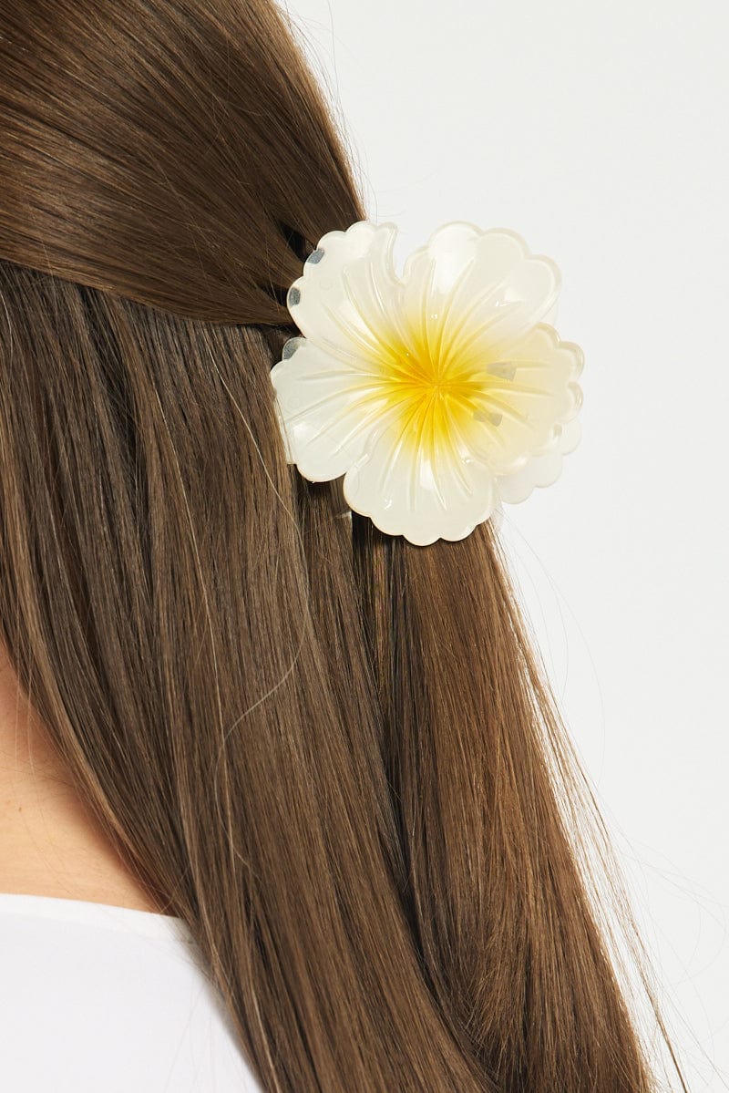 White Flower Claw Clip for Ally Fashion