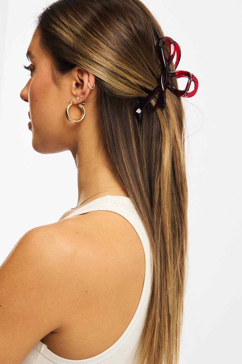 Red Bow Claw Clip for Ally Fashion