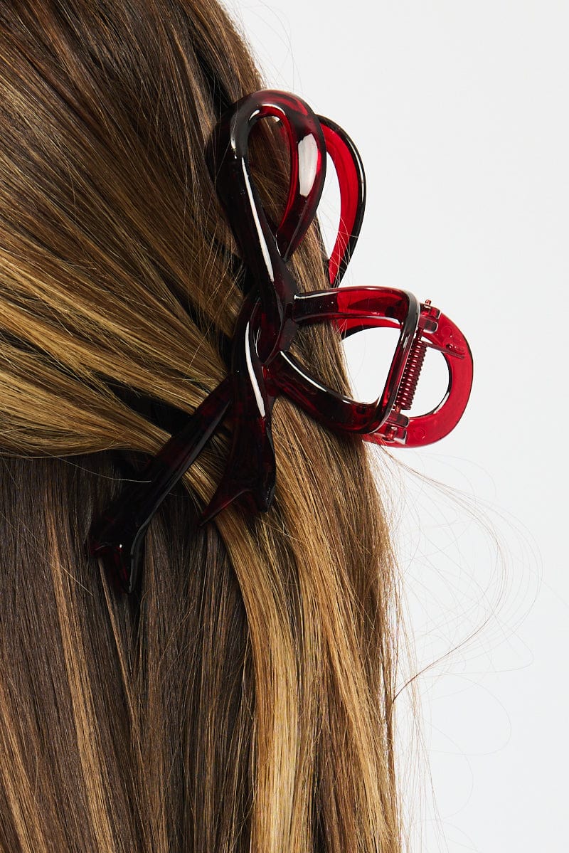 Red Bow Claw Clip for Ally Fashion