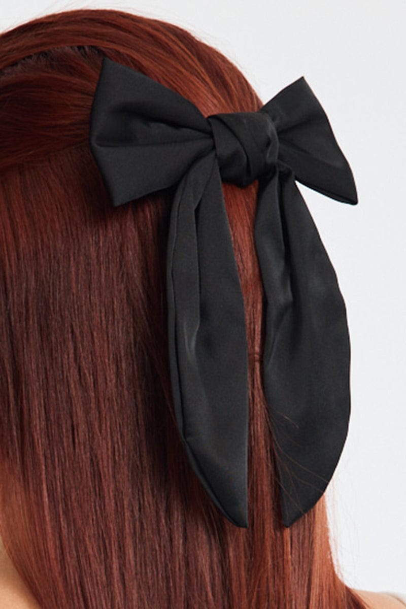 Black Satin Hair Bow for Ally Fashion