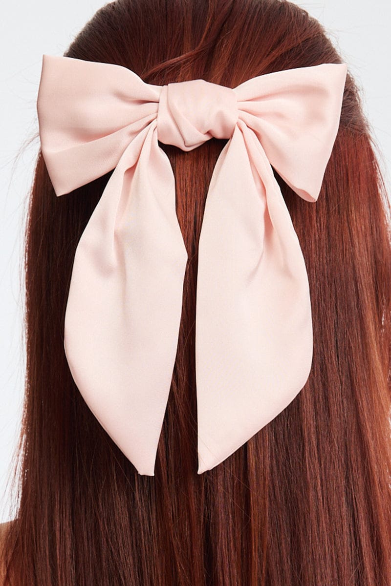Pink Satin Hair Bow for Ally Fashion