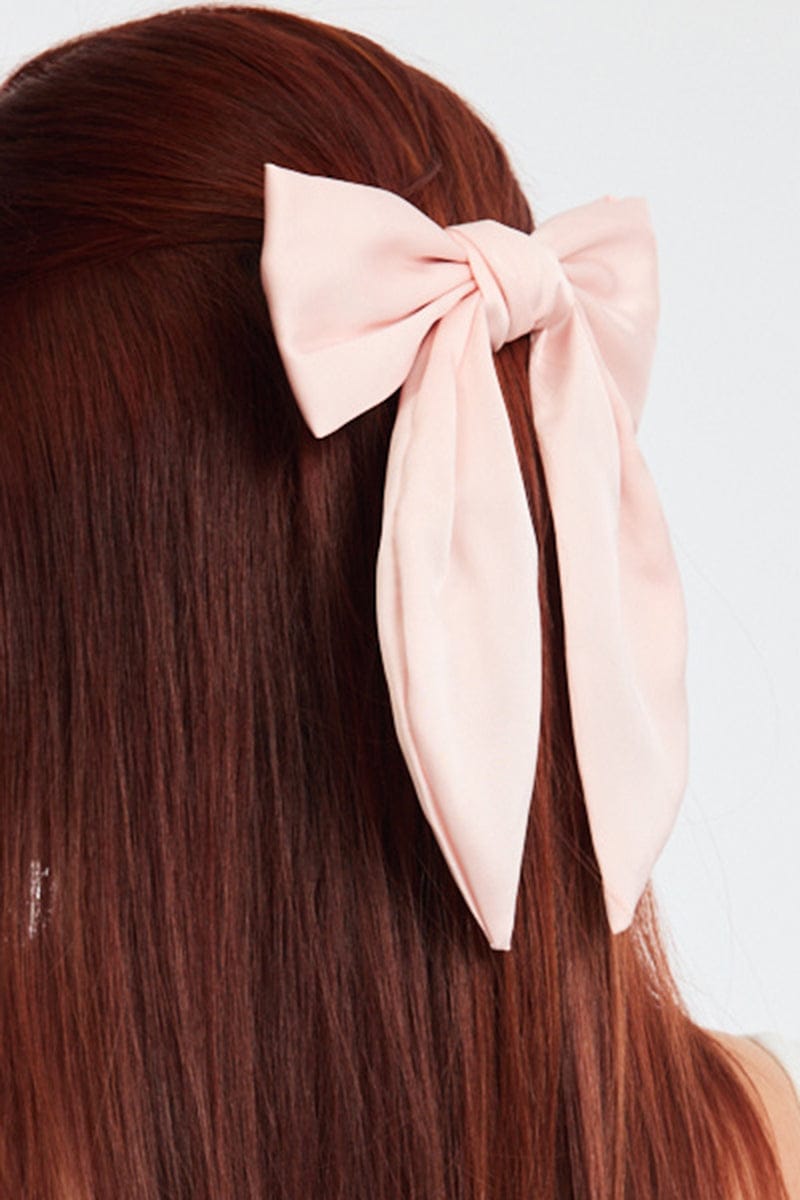 Pink Satin Hair Bow for Ally Fashion