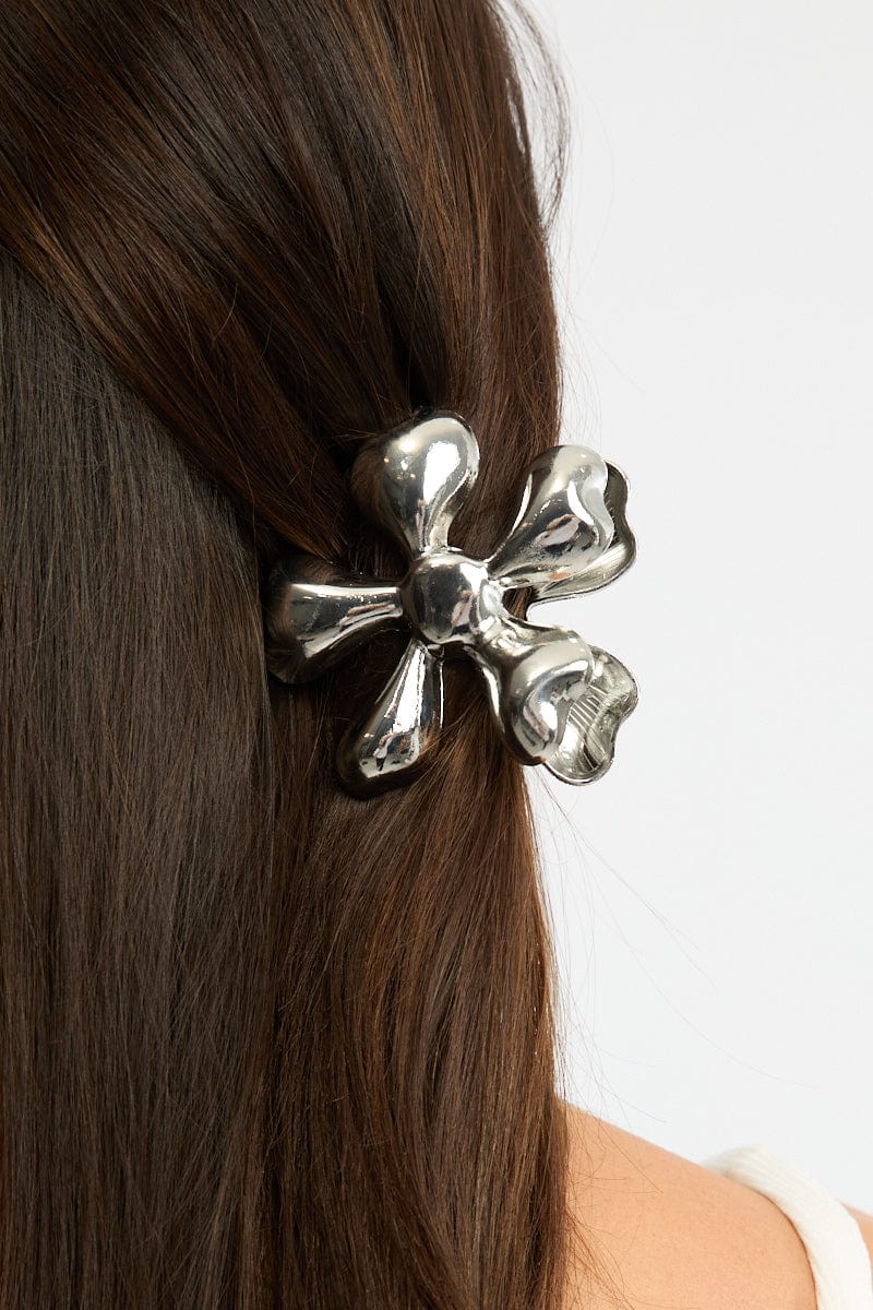 Silver Flower Claw Clip for Ally Fashion