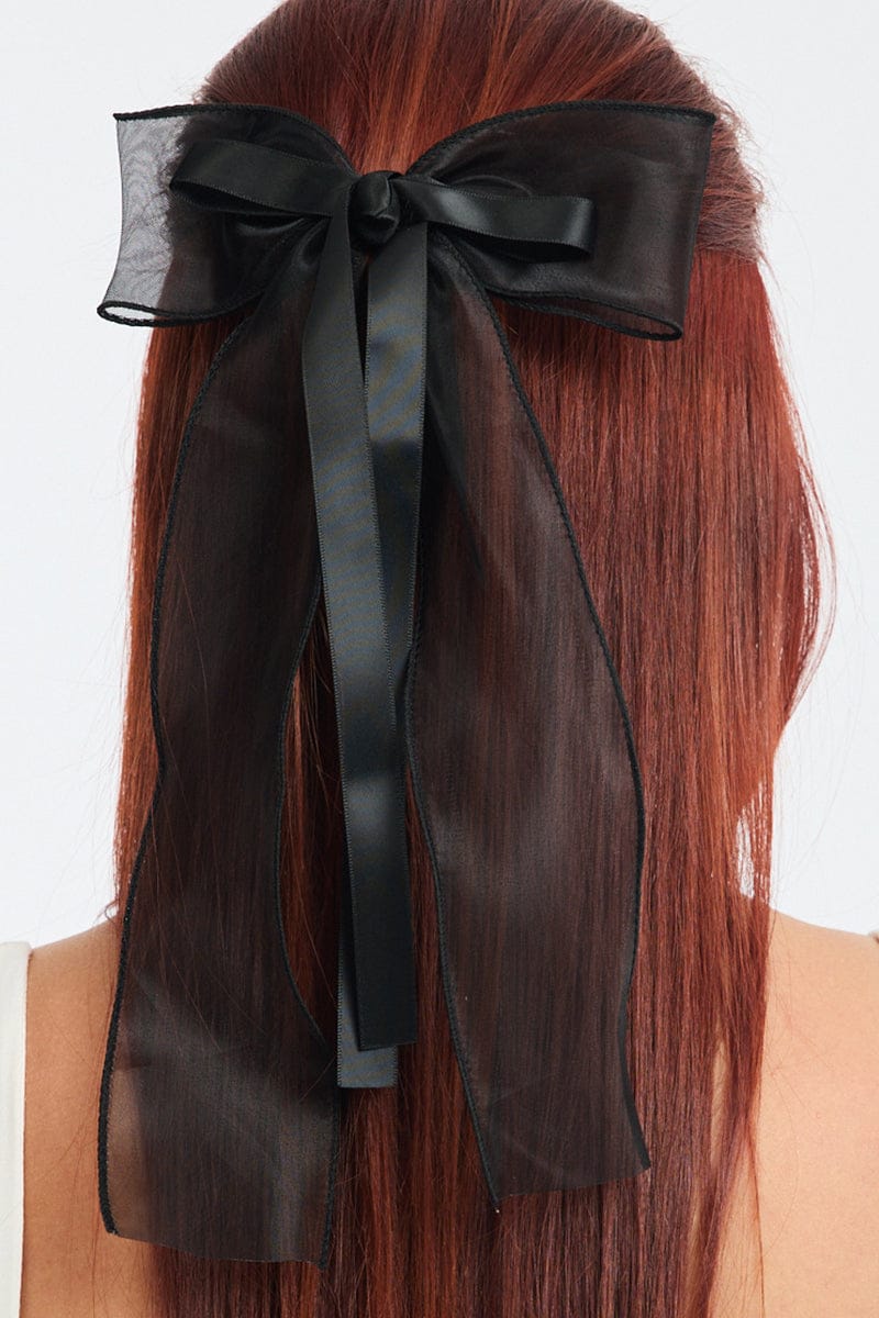 Black Organza Hair Bow for Ally Fashion