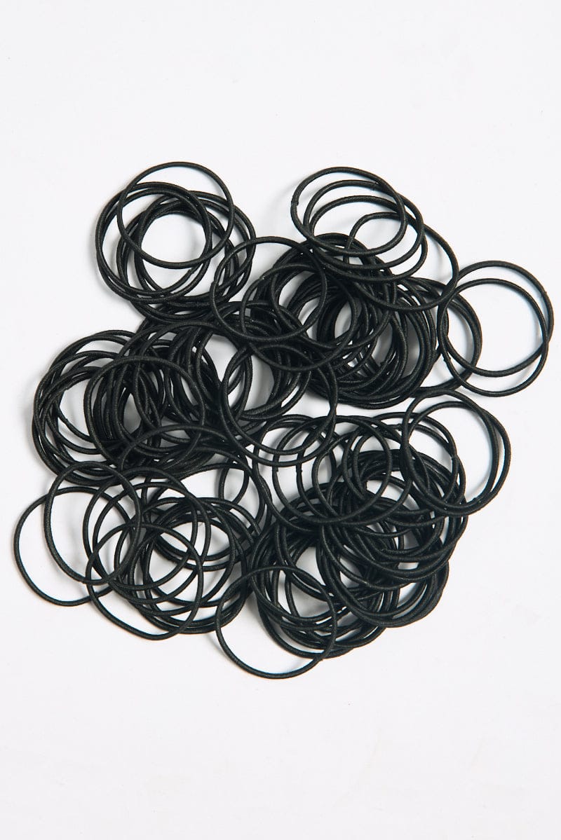 Black 100 Pack Hair Ties for Ally Fashion