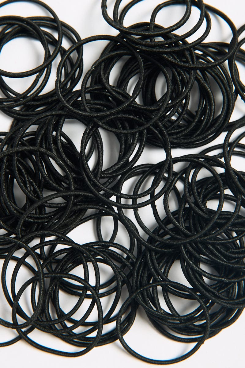 Black 100 Pack Hair Ties for Ally Fashion