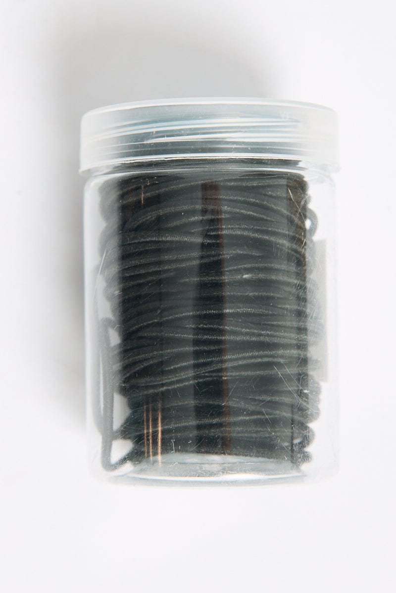 Black 100 Pack Hair Ties for Ally Fashion