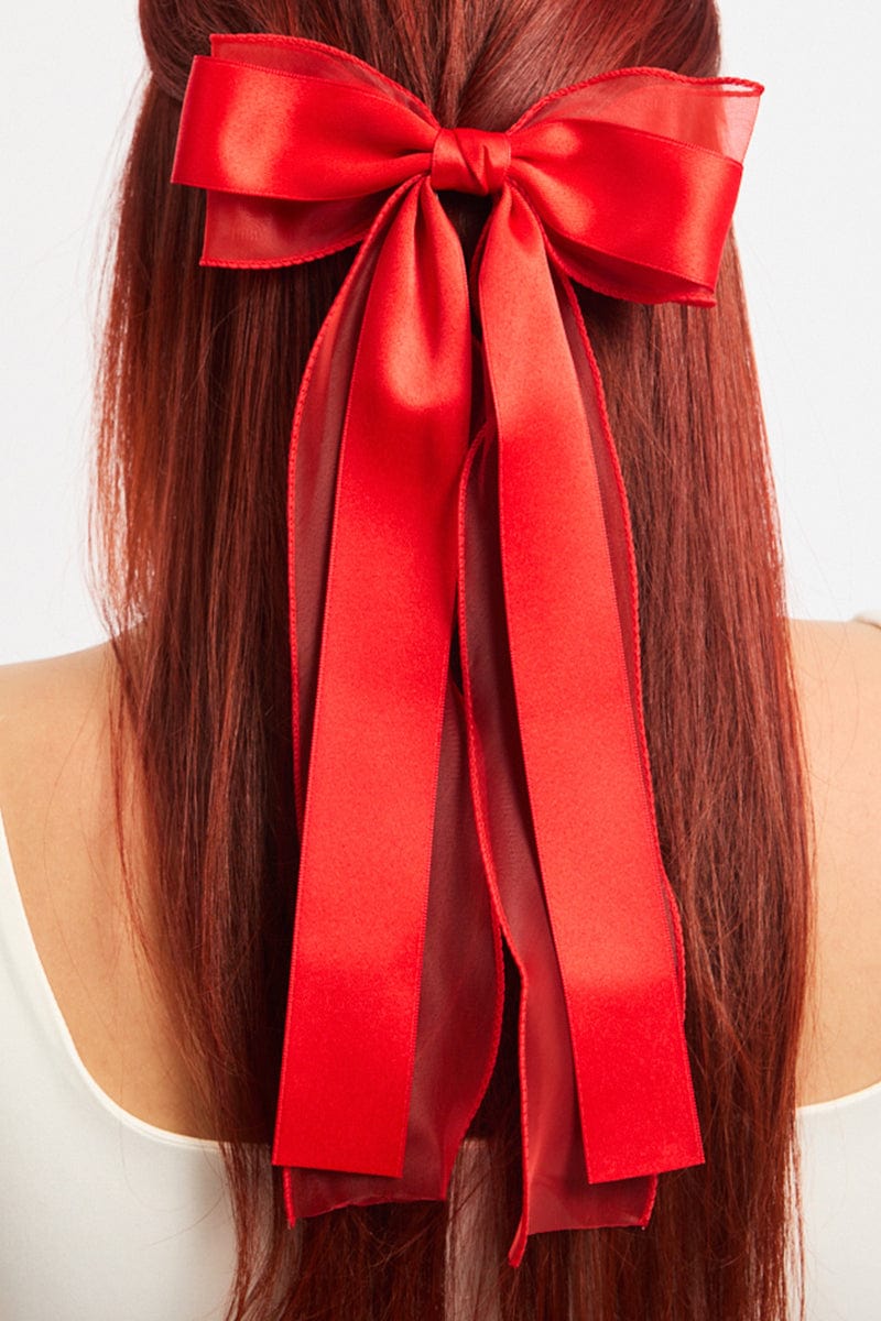 Red Bow Hair Clips for Ally Fashion