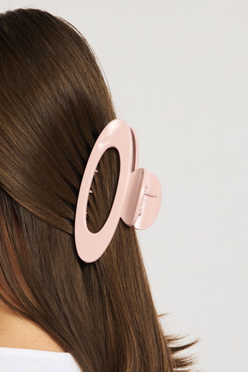 Pink Oval Hair Claw Clip for Ally Fashion