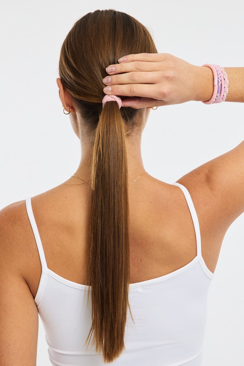 Pink 5 Pack Hair Tie for Ally Fashion