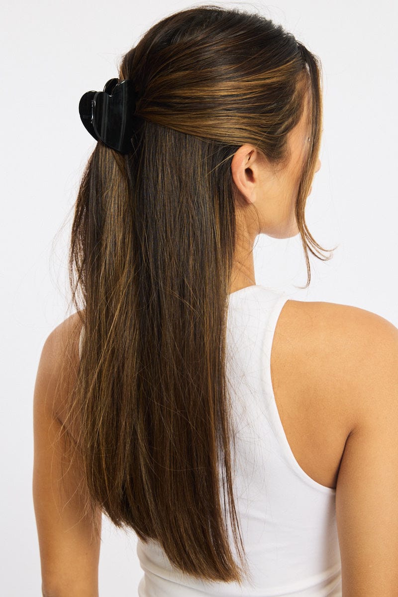 Black Heart Hair Claw Clip for Ally Fashion