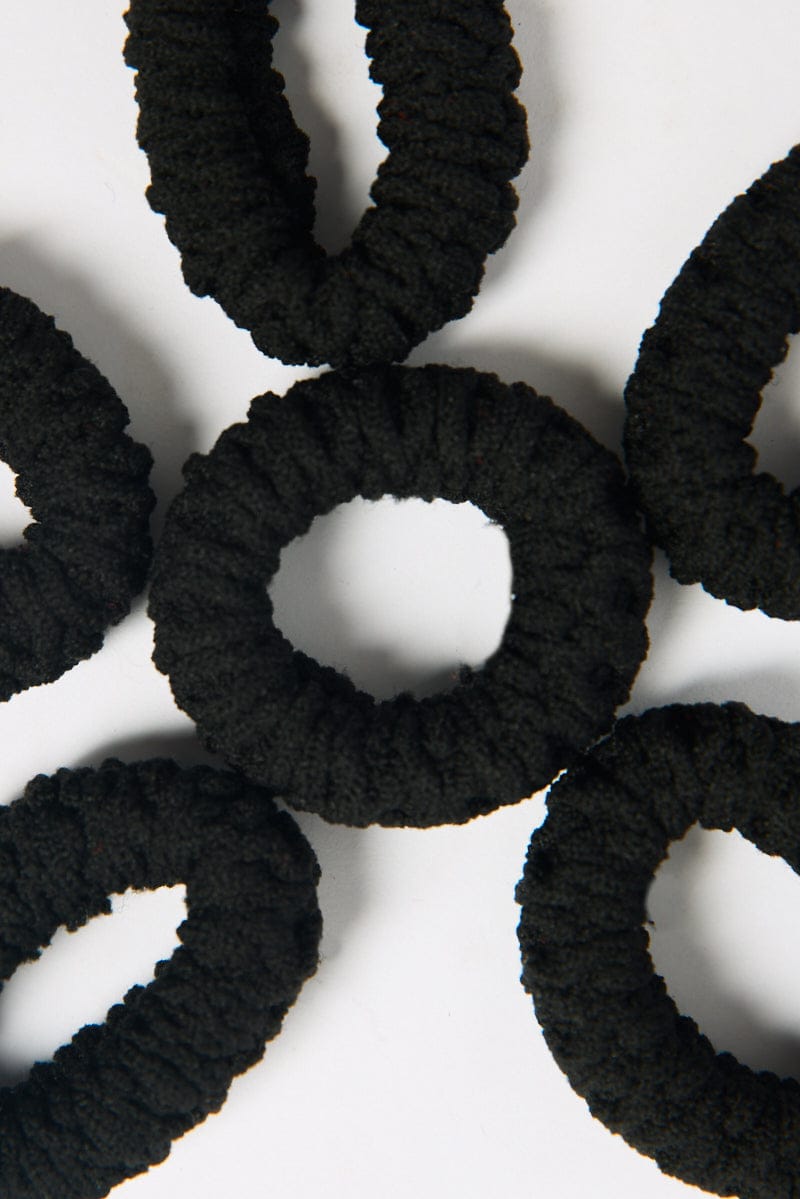 Black 6 Pack Hair Ties for Ally Fashion